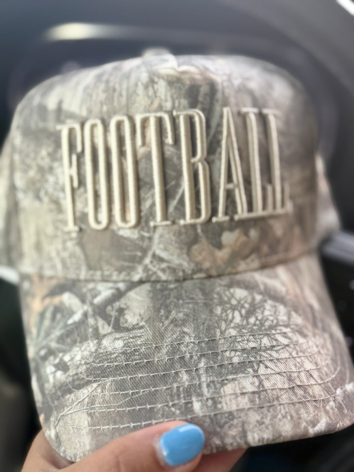 Football Embroidered Camo Hat