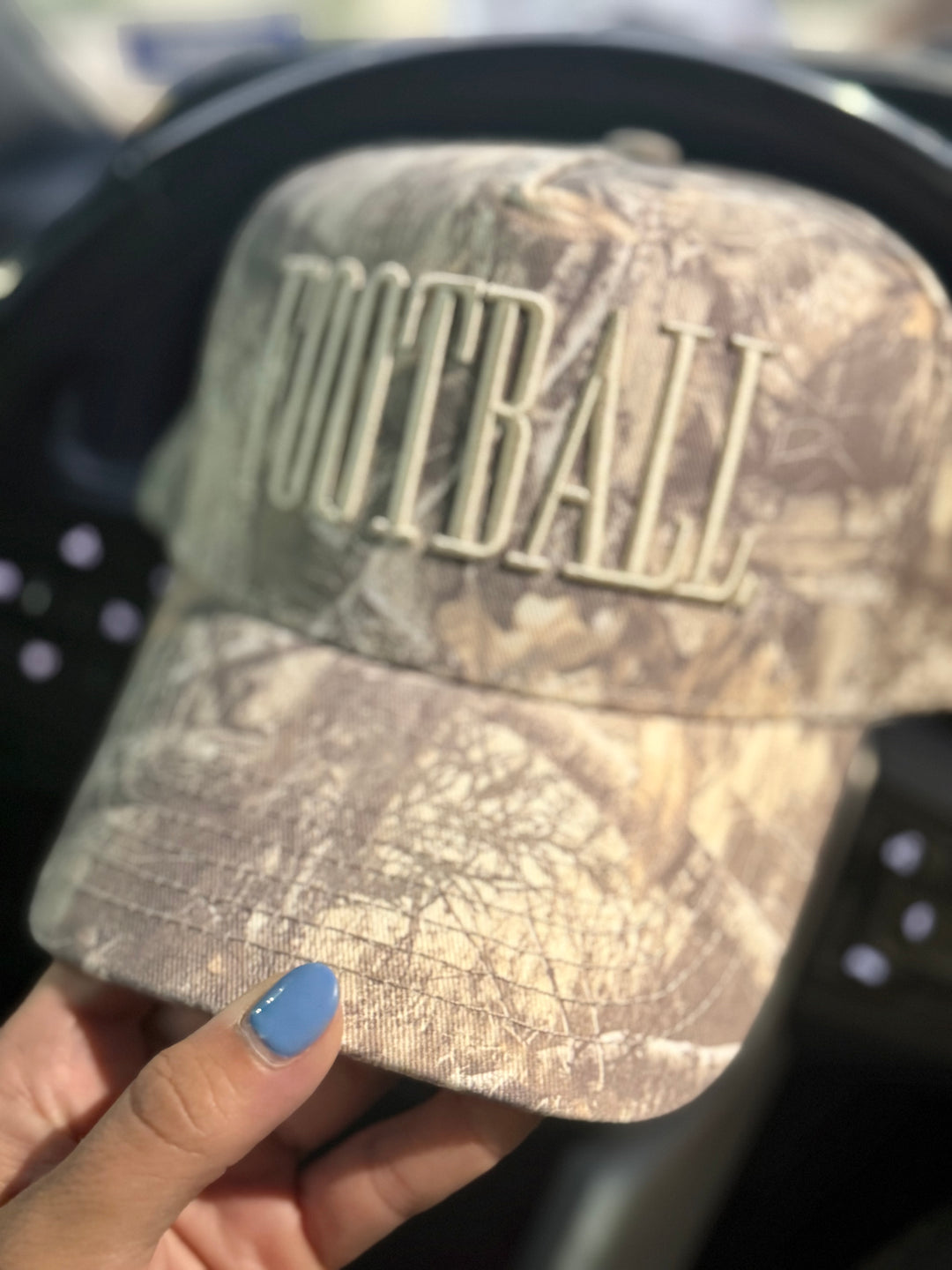 Football Embroidered Camo Hat